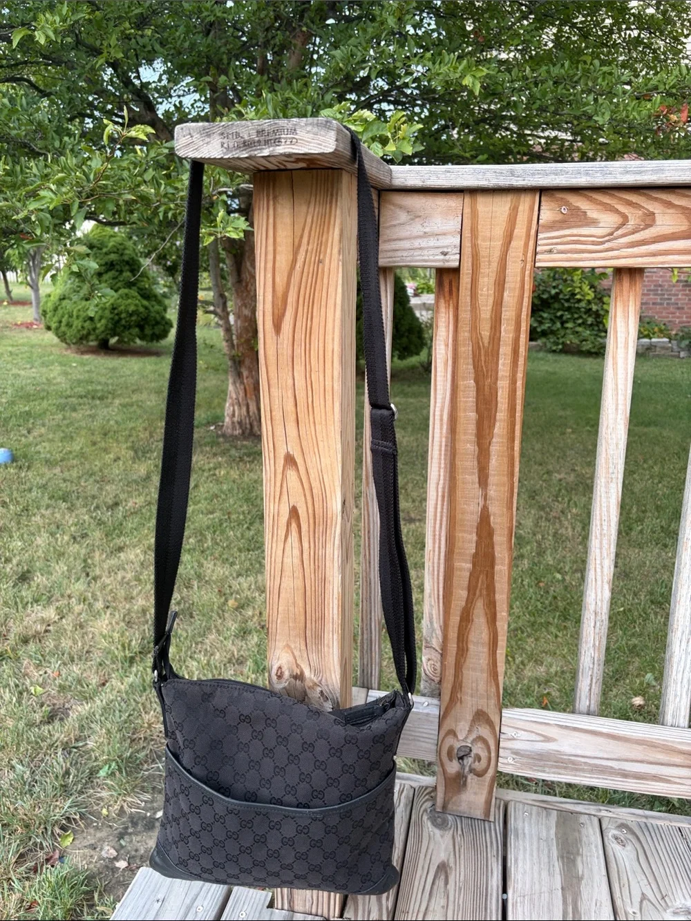Gucci Messenger charcoal black Monogram Messenger Bag